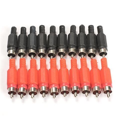 Honbay 20PCS Solder RCA Plug Male Audio Video Adapter Connector ...