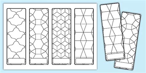 Tessellating Patterns Colouring Bookmarks