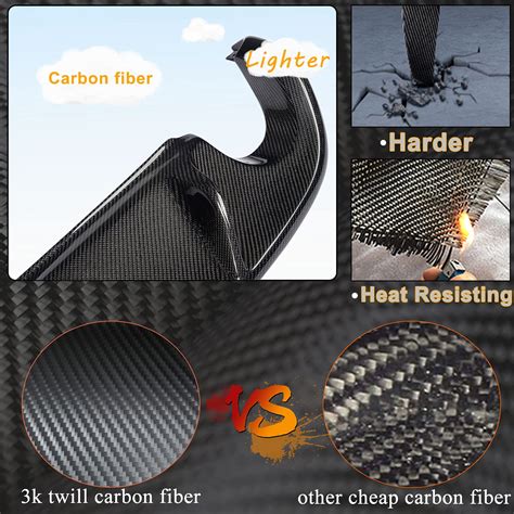 MCARCAR KIT Carbon Fiber Rear Diffuser Fits for Volkswagen VW Golf 6 VI ...