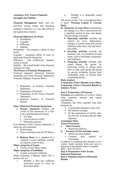 Assessing a new venture - Financial Objectives of a Firm: Profitability ...
