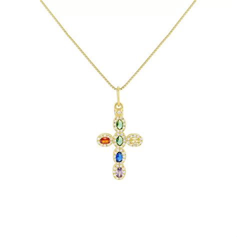 PRIMROSE 18k Gold Plated Over Sterling Silver Multi Color Cubic ...