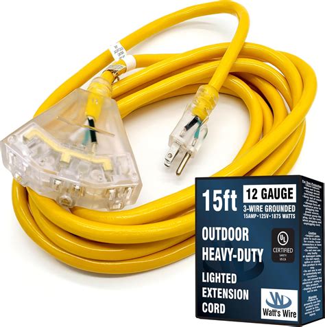 15 Ft 12 Gauge Extension Cord