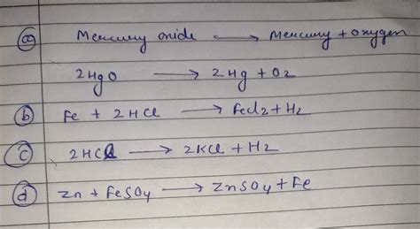 convert the following word equation to balance chemical equation:- a ...