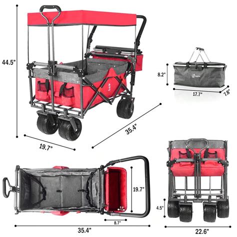 Freegrass Collapsible Wagon Heavy Duty Folding Wagon Cart With ...