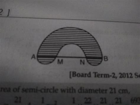 In the given fig. ab is the diameter of the largest semicircle. Ab=21cm ...