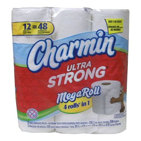 Charmin Ultra Strong Toilet Paper 12 Mega Rolls = 48 Regular Rolls ...