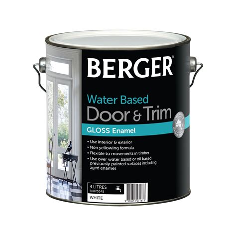 Berger Door & Trim Water Based Gloss Enamel White 4L - Inspirations Paint