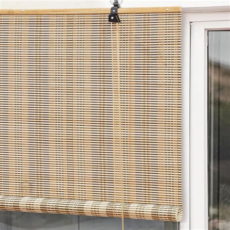 Buy ABOUT SPACE Bamboo Curtains - W 4 ft x H 6 ft - Rope Mechanism Roll ...