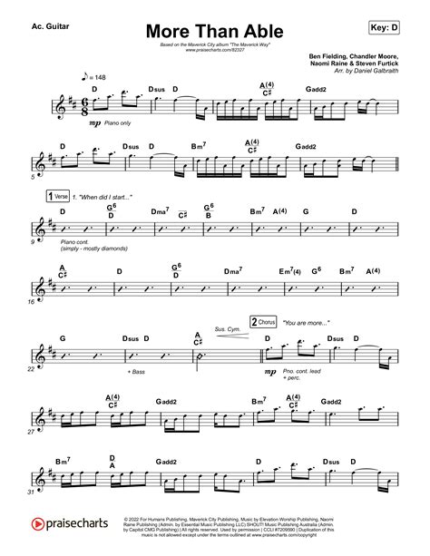 More Than Able Acoustic Guitar Sheet Music PDF (Maverick City Music ...