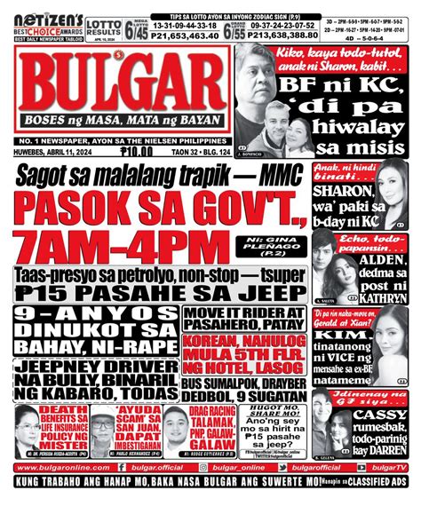 Get digital access to Bulgar Newspaper/Tabloid - April 11, 2024 issue ...