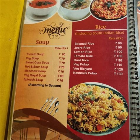 Menu at Govinda's, Mayapur, C9FR+G57