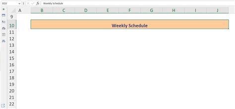 Image result for Making a Weekly Schedule in Excel
