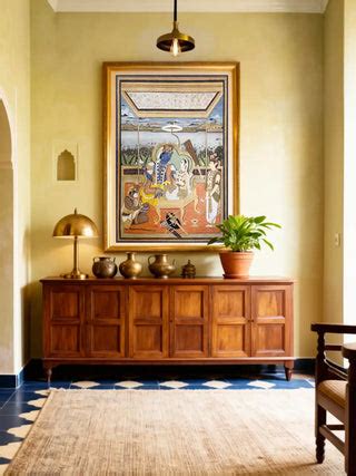 Ram Darbar Indian Embroidered Wall Art | Life n Colors