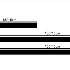 Buy Waterproof Black Car Racing Body Long Strip Style Vinyl Sticker ...