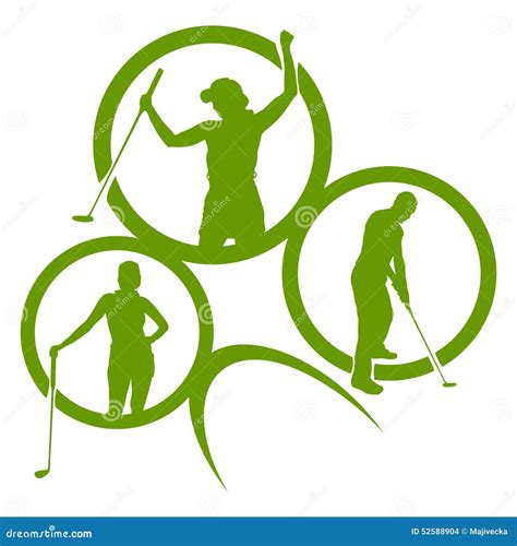 Vector Silhouettes of Golf. Stock Vector - Illustration of logo, club: 52588904 - silhouette of golfer