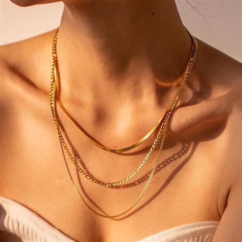 3 Layered Snake Chain Necklace – Dimplery