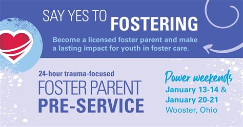 January 2024 Foster Parent Pre-Service Courses, TBD in Wooster Ohio, 13 ...