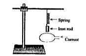 When current flows through the coil, the iron rod is attracted downward ...