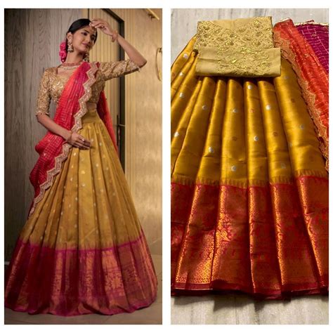 Buy Half Saree in Gajj Silk Lehenga Category for Women – Anant Exports