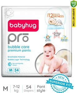 babyhug Bubble Care Premium Pant Style Diaper With Active Gel , Upto 12 ...