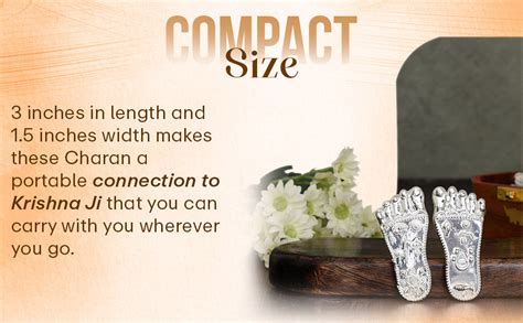 Shree Krishna's Charan Paduka (Lotus Feet) - Silver Plated (3 Inch)