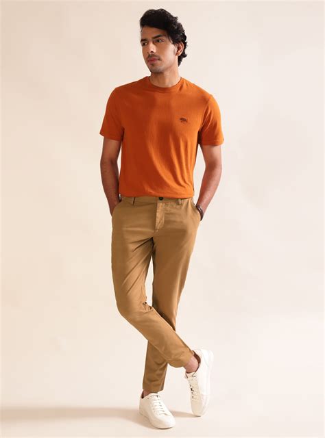 Terracotta Twill Chino Casual Khaki Solid Chino for Men Online | Andamen