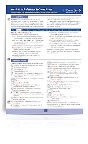 Buy Word 2016 Reference and Cheat Sheet: The unofficial cheat sheet ...