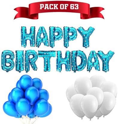Balloon&You Blue Birthday Decorations Kit, Happy Birthday Balloons ...