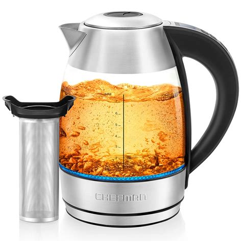 Chefman 1.8L Digital Electric Glass Kettle+ w/ Rapid-Boiling & 7 ...