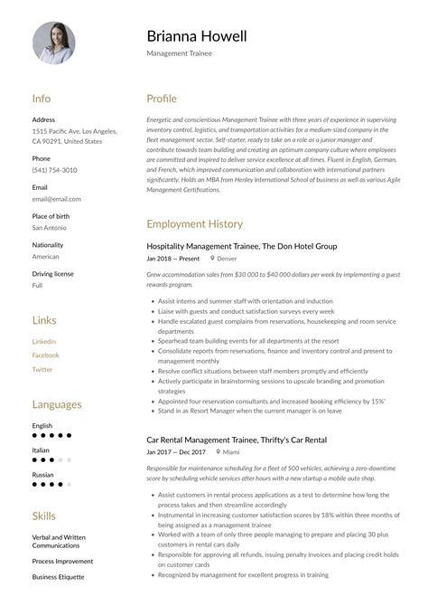 Image result for Management Resume Samples
