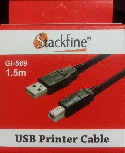 Stackfine Hi-Speed Type A Male to B Male 1.5 Meters USB Printer Cable ...