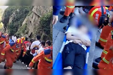 辛苦了！消防员抬发病游客登顶泰山救治，力竭停下不敢休息很久_救治_泰山_游客