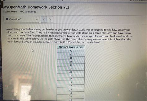 MyOpenMath Homework Section 7.3 Score: 0/660/2 | Chegg.com