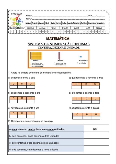 Atividades De Sistema De Numeracao Decimal - MAGEDU