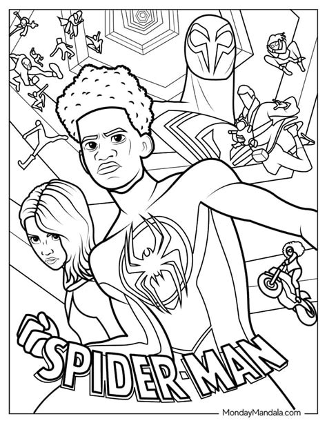 20 Miles Morales Coloring Pages (Free PDF Printables) | Spider coloring ...
