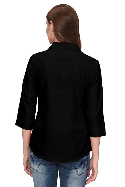 Buy Thisbe Women's Formal Shirt (THI_3/4_Sleeve_Shirt_Black_Small) at ...