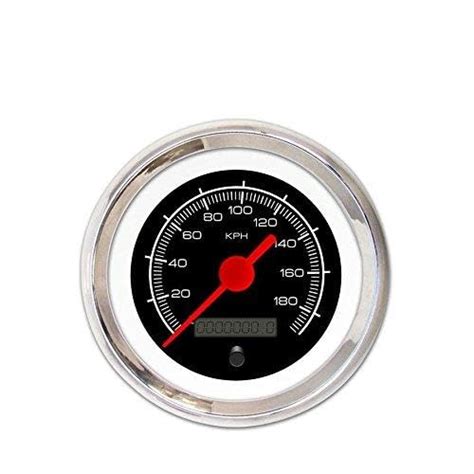Aurora Instruments 4742 Competition Black Metric Speedometer Gauge (Red ...