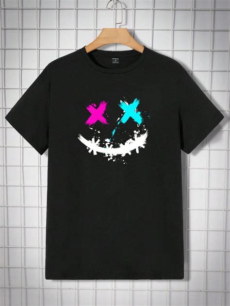 Manfinity RebelGame Men's Emoji Printed T-Shirt | SHEIN USA