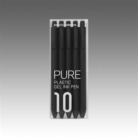 Pure 0.5mm Black Ink Gel Pens - Pack of 10 - Kaco – KACO