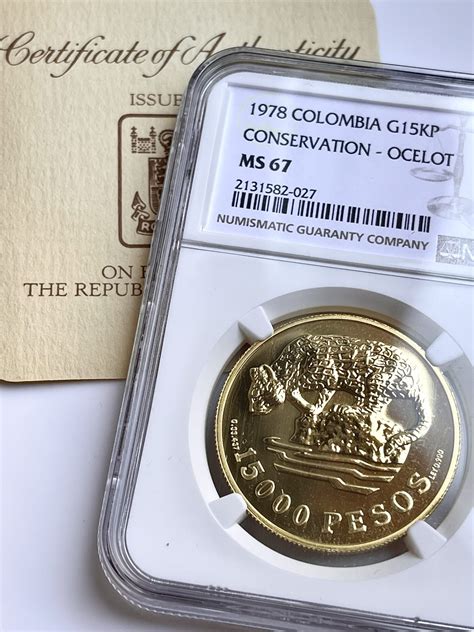 Colombia - 1978 - 15000 pesos - Ocelot - NGC MS67
