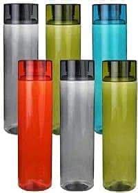 VATSU Unbreakable Plastic Bottle Set, 1 Litre, Set of 6, Multicolour ...