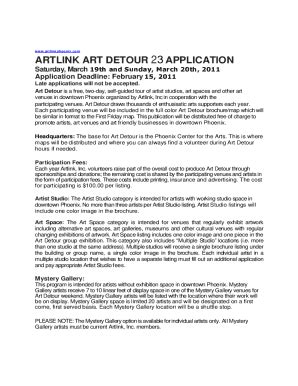 Fillable Online Artlink Inc.The Home For Phoenix First Fridays, Art ...