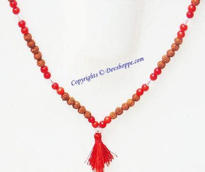 Rudraksha Coral (Munga) combination mala for planet Mars – Devshoppe