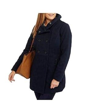 Buy Jason Maxwell Women's Double Breasted Stand Collar Solid Wool ...