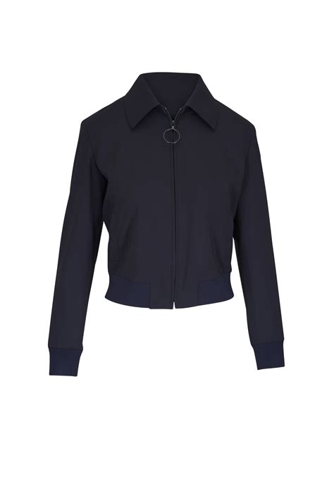 Akris Punto - Navy Blue Bomber Jacket | Mitchell Stores