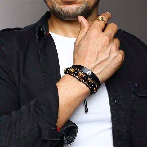 Reloaded Confidence Aum Tiger Eye Agate Bracelets