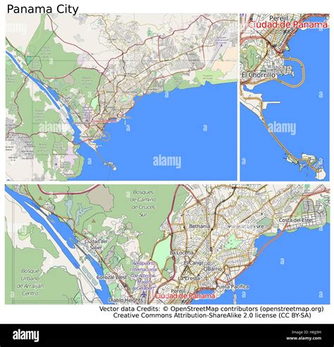 Panama city map hi-res stock photography and images - Alamy