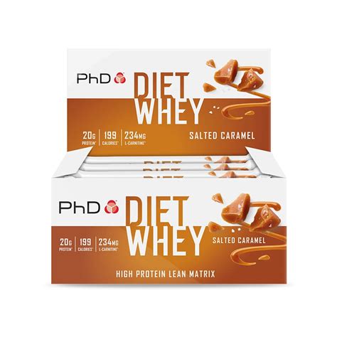 Buy PHD BAR DIET WHEY CHOC SALTED CARAMEL 65G UK 1X12 Online at ...