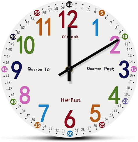 GVOZI 12 Inch Children Learning Wall Clock - Silent Quartz India | Ubuy
