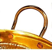 Buy MBS Multi Purpose Brass/Pital Kadhai with Glass Lid, 1-Piece, Gold ...